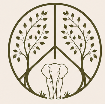 Ele Peace tree, peace and elephant emblem
